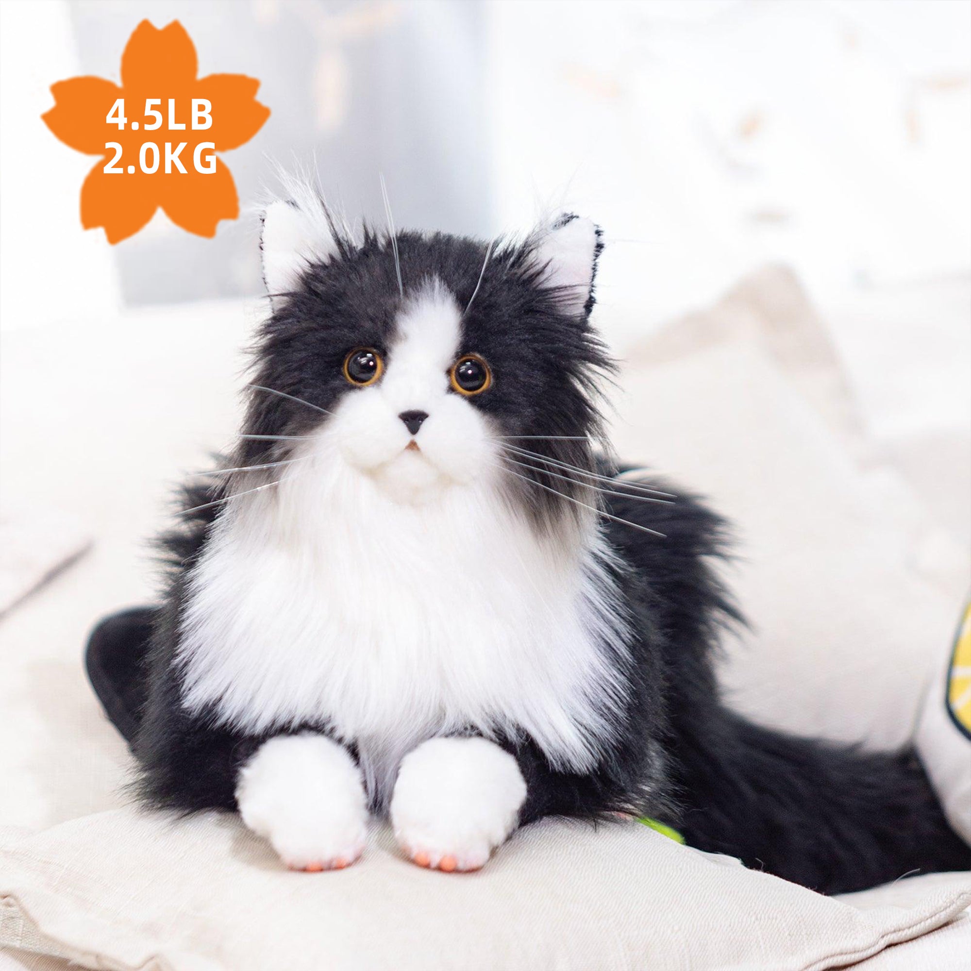 Realistic tuxedo cat stuffed animal on sale