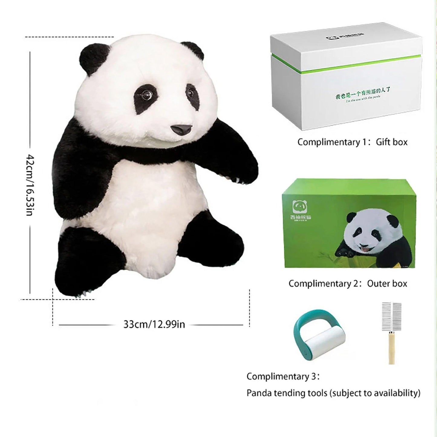 Lifelike Stuffed Animals Panda,Plush Panda Doll.Panda Fans Can't Miss It! - Chongker